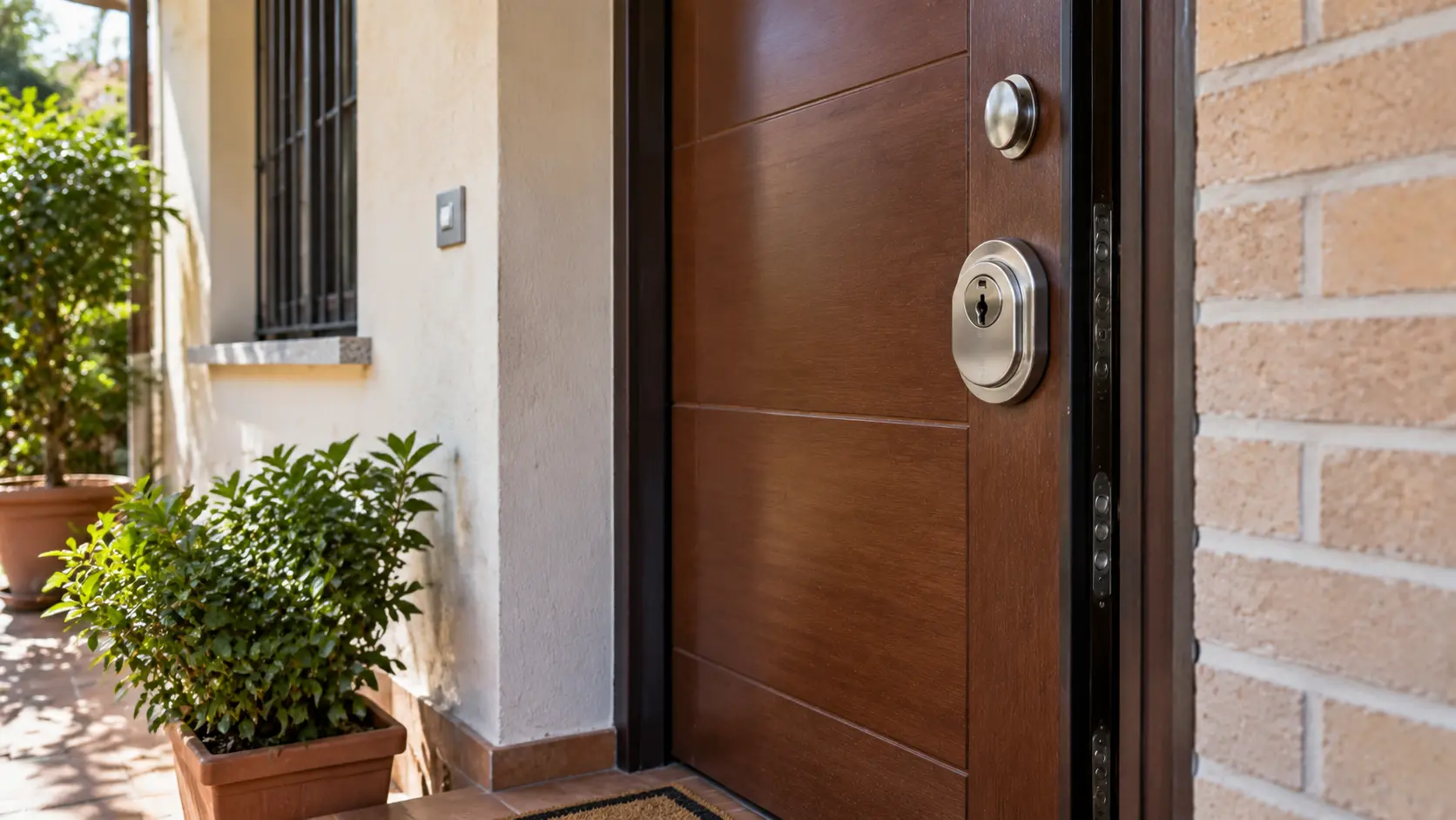 Puerta acorazada residencial con sistema de cierre reforzado