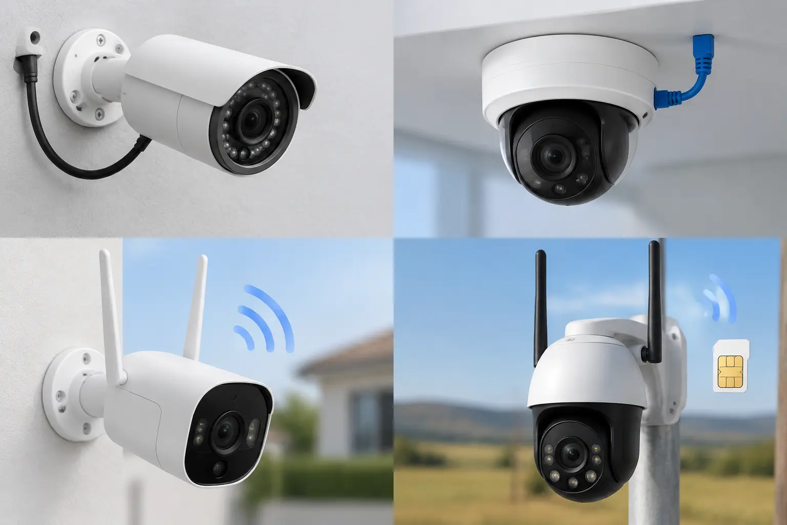Tipos de cámaras de seguridad según cómo transmiten la señal