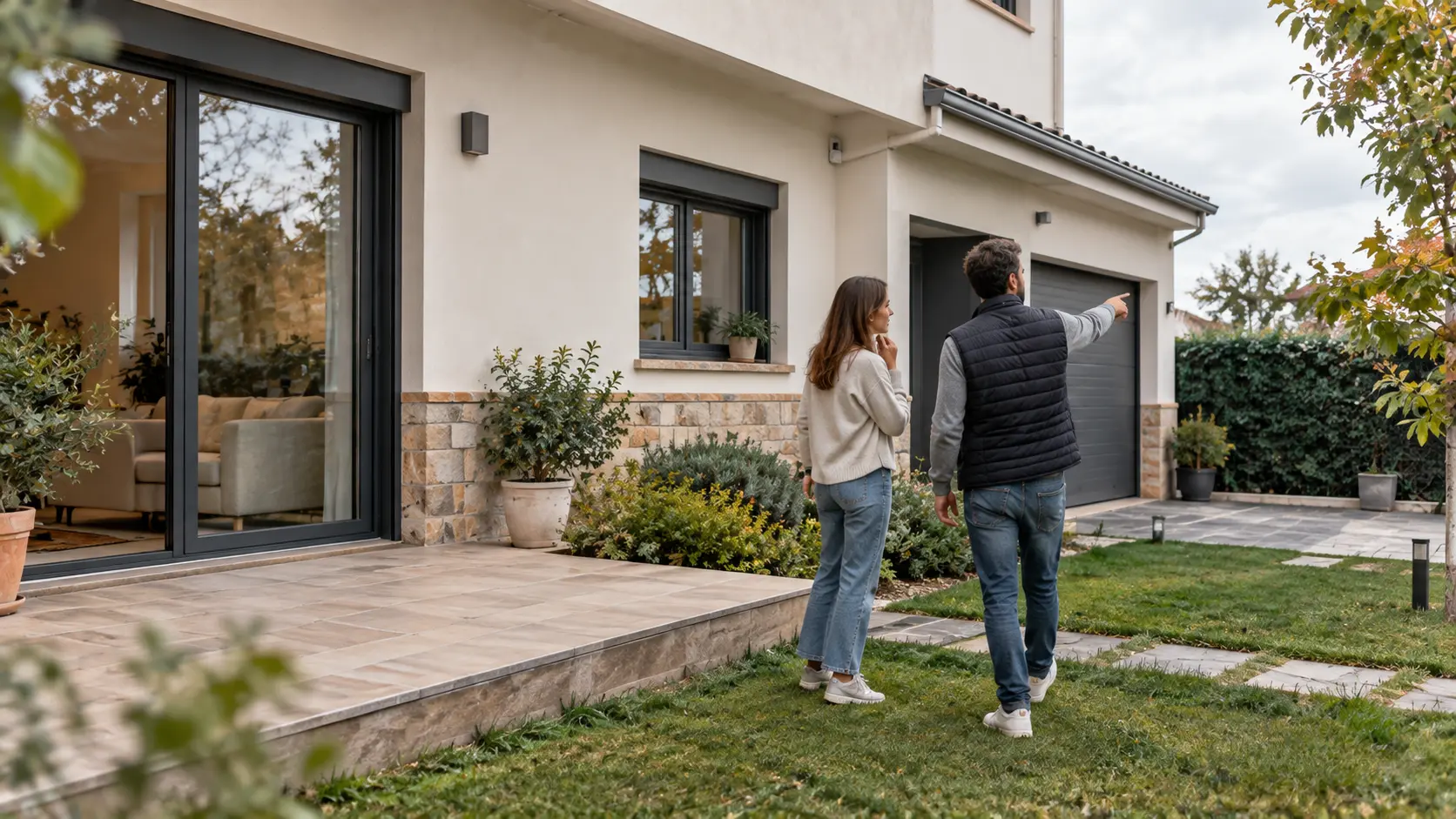  Revisión de los accesos exteriores de una vivienda unifamiliar para planificar su alarma.